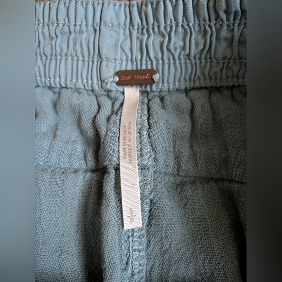 Free People Sea Spray Feelin' Good Linen Blend Utility Pant Women's S - Picture 4 of 9
